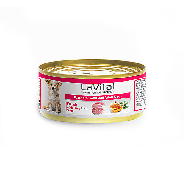 LaVital Ördekli, Balkabaklı ve Adaçaylı Küçük Irk Yetişkin Yaş Köpek Maması 85 g