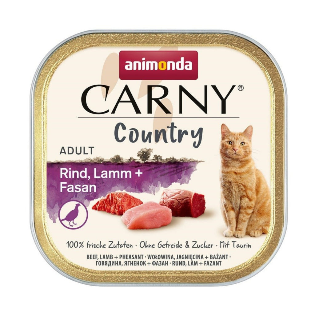 Animonda Carny Country Sığırlı Kuzulu ve Sülünlü Yetişkin Kedi Konservesi 100gr