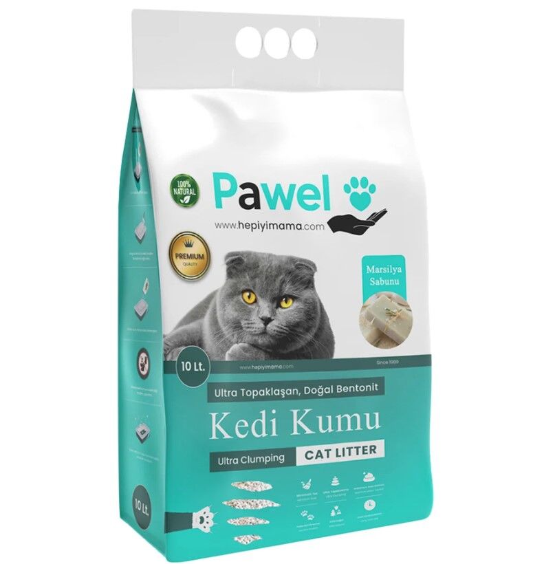 Pawel Marsilya Sabun Kokulu Topaklanan 10L Bentonit Kedi Kumu